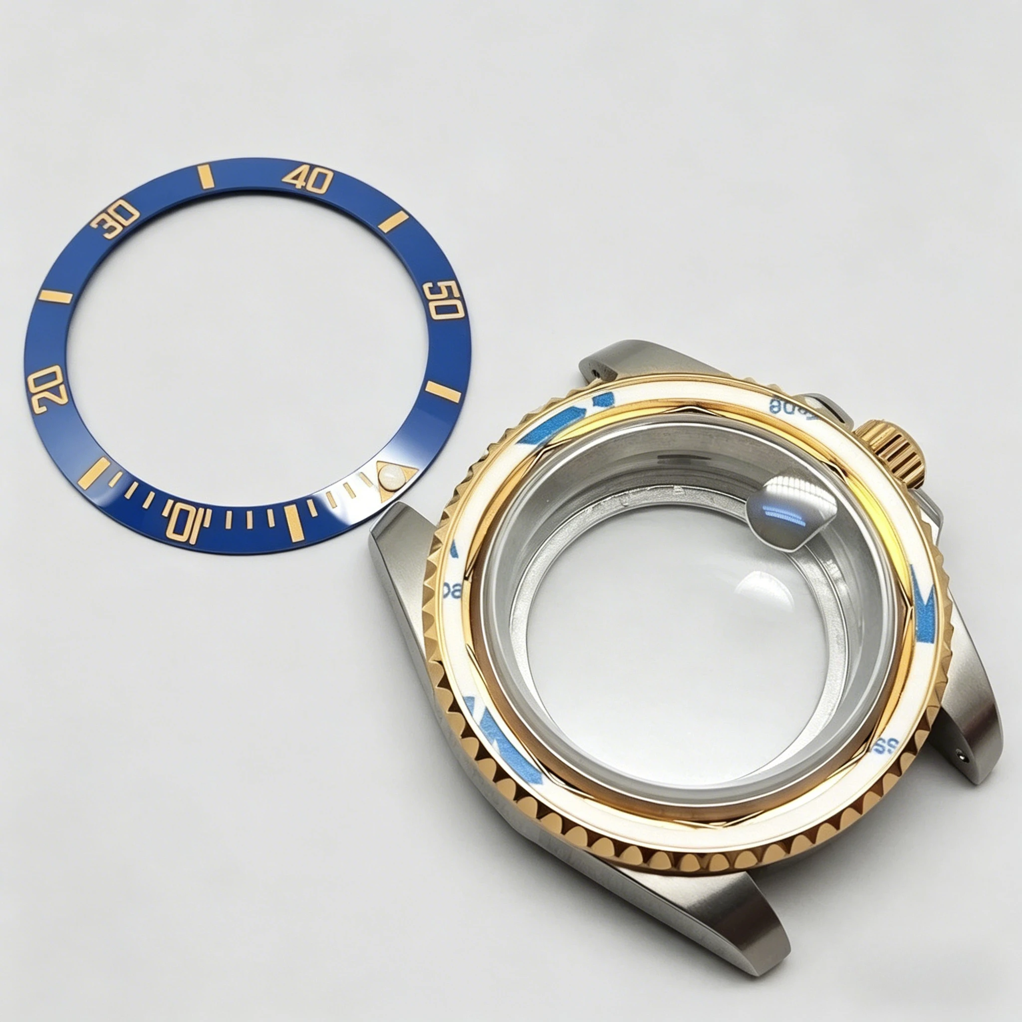 40mm NH35 SUB 케이스 다이얼 핸즈 세트 HILEGU HL00300821 28.5mm 시계판 사파이어 크리스탈 액세서리 스틸 삼각대