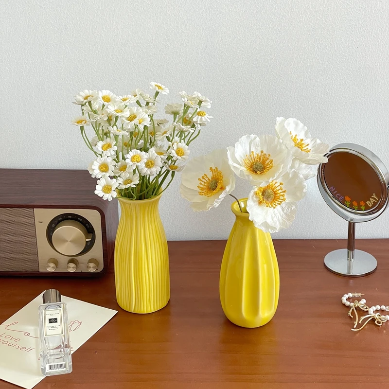 Modern Candy Color Ceramic Bud Vase for Pampas Grass and Flowers - Home Decor Accent