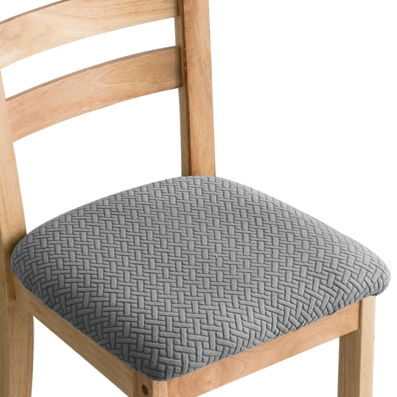 Premium Stretch Jacquard Dining Chair Slipcovers - Washable & Durable Upholstered Seat Covers