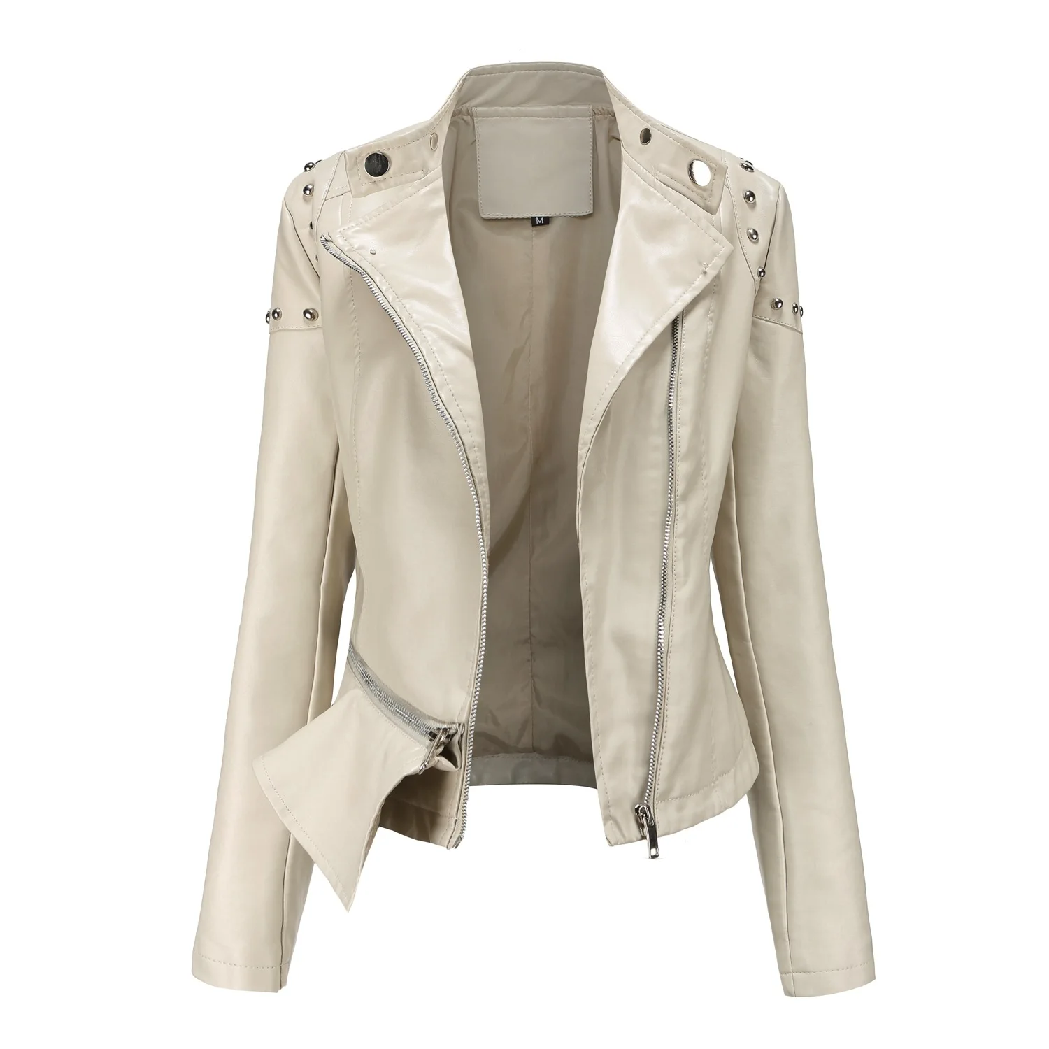 Jaqueta de Couro da Motocicleta Rebite Plutônio Mulheres Bombardeiro Manga Longa Gola Fino Ajuste Streetwear Outerwear Roupas Cabolsa Feminino 2022 20 Home & Garden