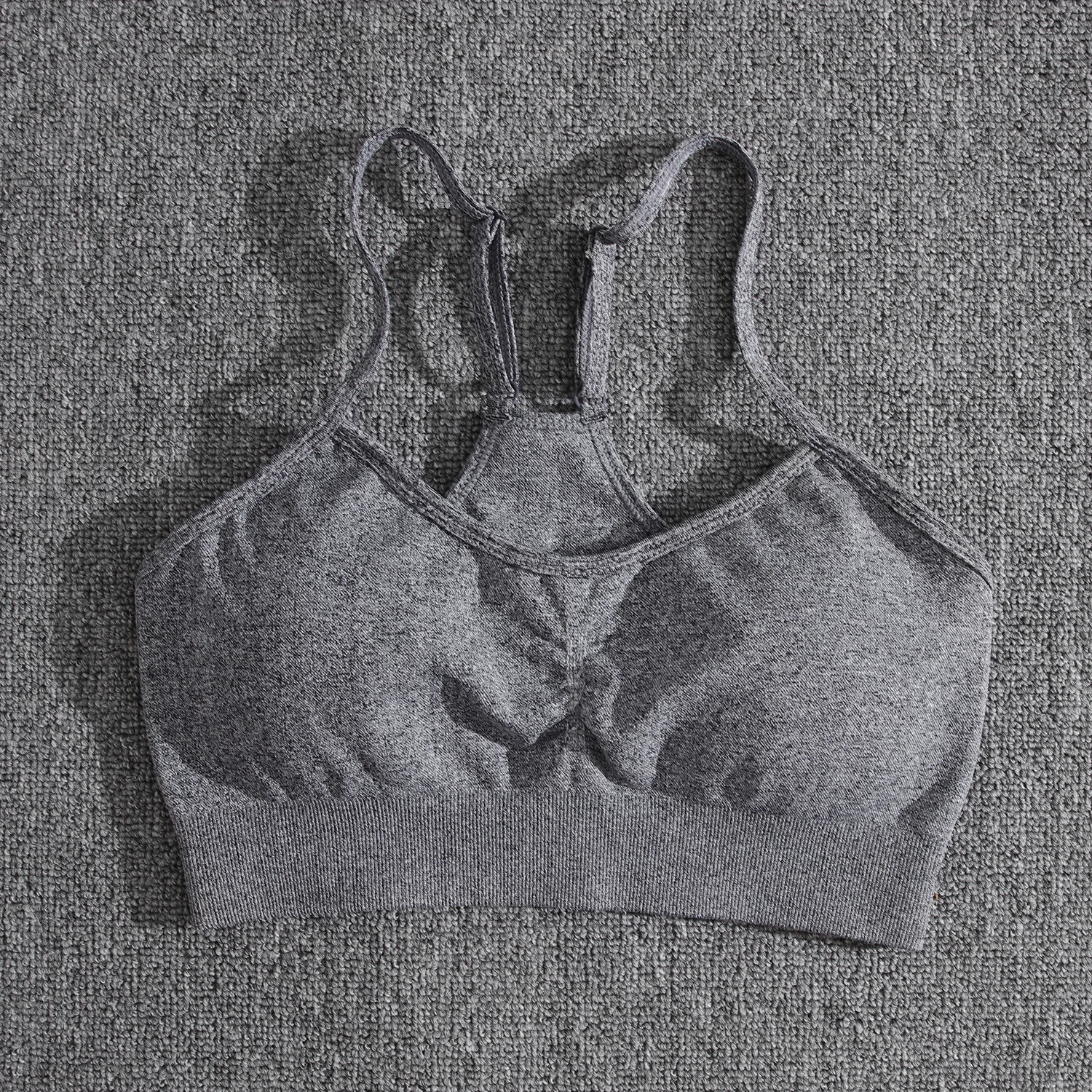 Conjunto Deportivo Efecto Push Up Sin Costuras Gris