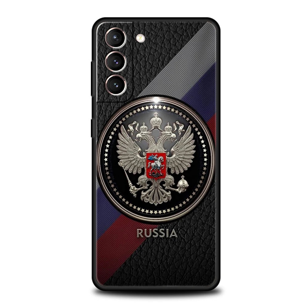 Russia Russian Flags Emblem Case for Samsung Galaxy S24 S23 S22 S20 S21 FE Ultra S24 S23 S10 S10E S9 S8 Plus 5G Soft Phone Cover