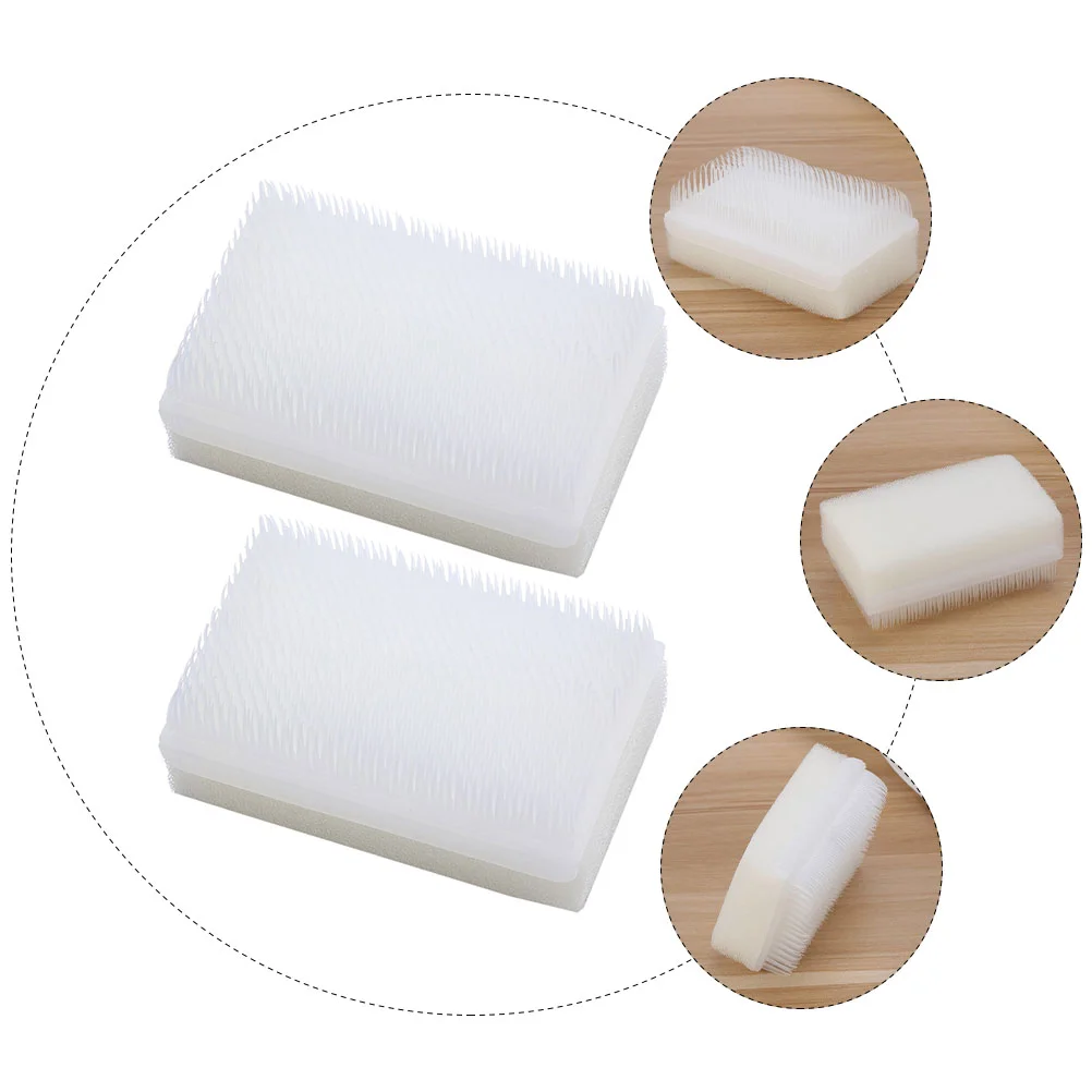 2 Pcs Brush Autism Surgical Hands Scrub Wilbarger Therapy Bristles 800X470X360CM Sensory White Baby 3
