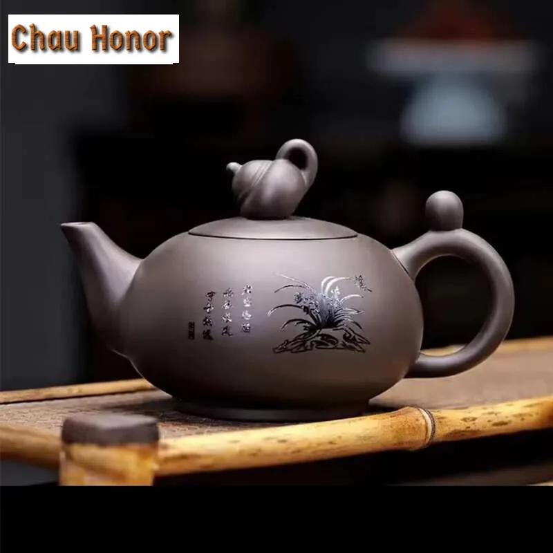 190ml Tea Ceremony Yixing Zisha Tea Kettle Xishi Tea Pot Chinese Kung Fu Pottery Teaware Household Purple Clay Teapot Infuser