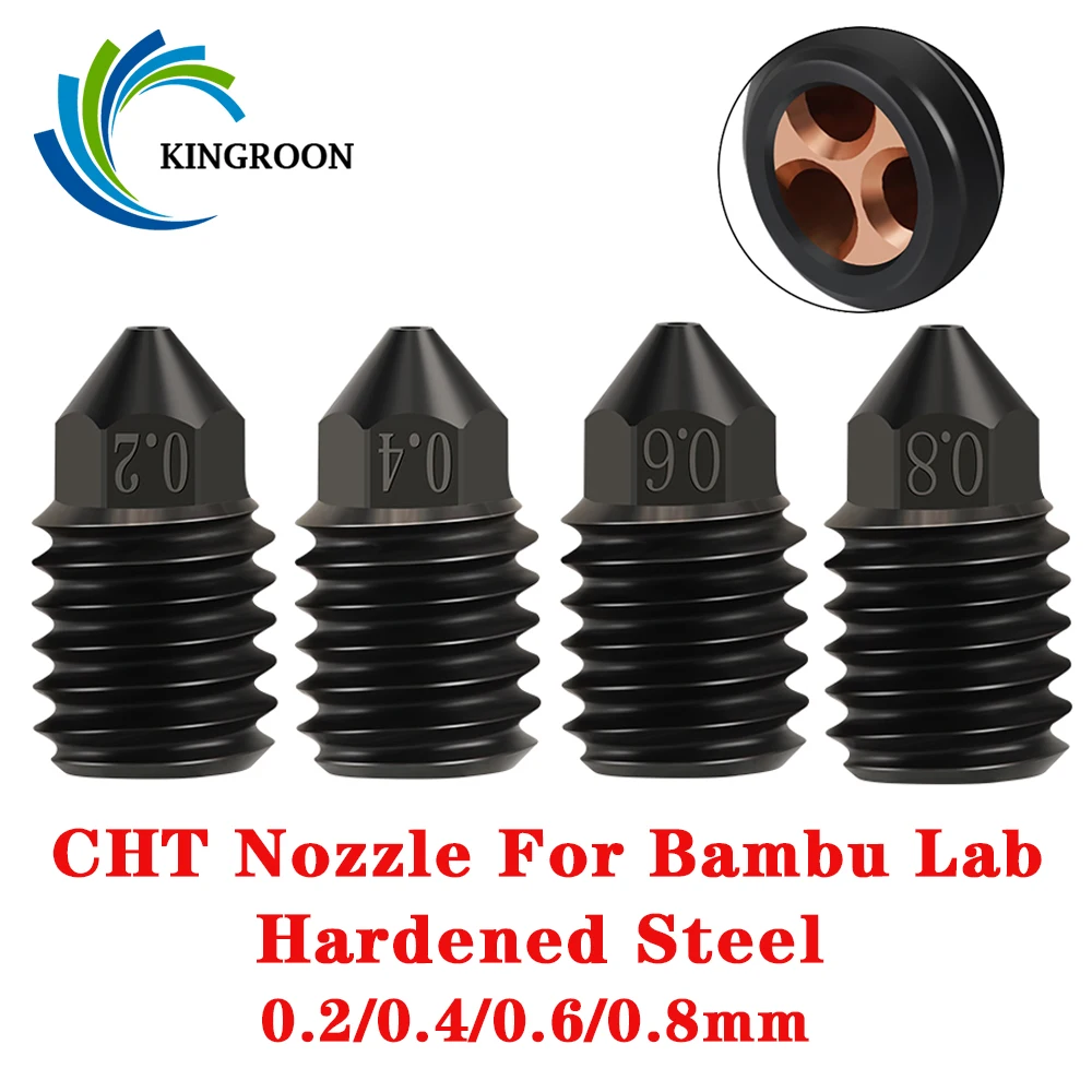 Upgraded CHT Nozzle Hardened Steel Clone CHT High Flow Nozzle For bambu lab x1c bambulab Hotend