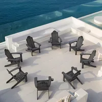 Adirondack Chairs Set of 4,Fire Pit Outdoor Chair Weather Resistant with Cup Holder,Modern Plastic Chair Plastic for Patio 1