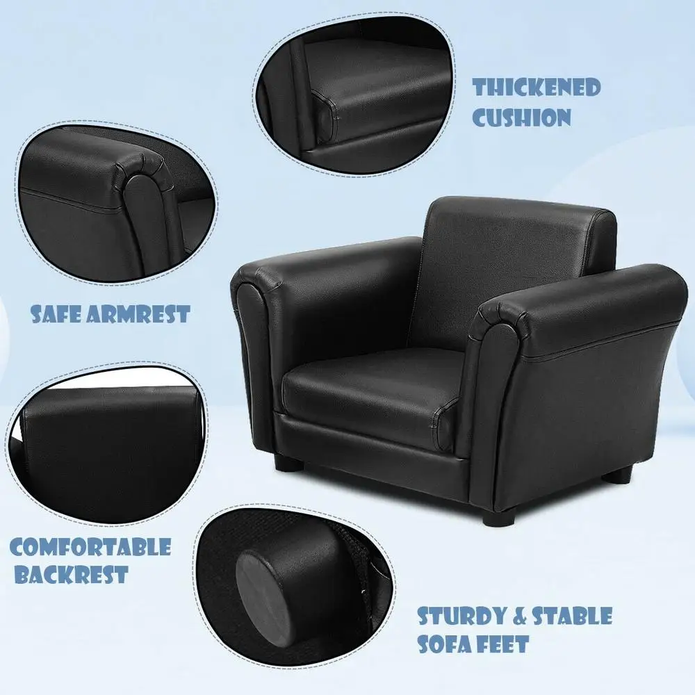 Kids Armchair Sofa with Ottoman Comfortable Toddler Furniture Space Saving Indoor Chair Perfect Gift Birthdays 5