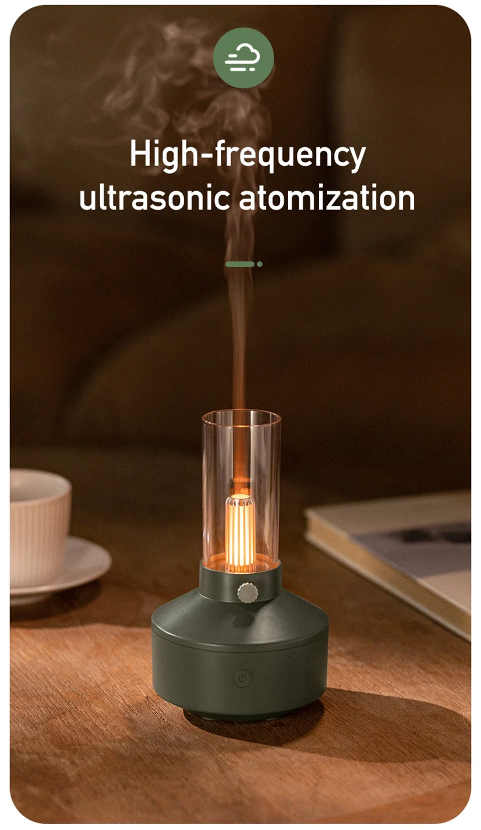 Description Picture 5 of itemRetro Kerosene Lamp Aromatherapy Diffuser Air Humidifier Home Room Fragrance USB Electric Ultrasonic Aroma Essential Oil Difusor