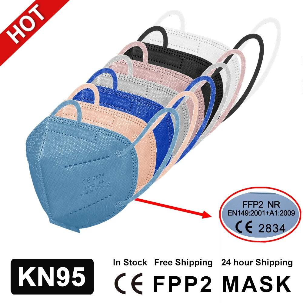 

KN95 Masks Certified CE 2834 Approved Mascarillas FFP2 5 Layers Protective FP2 Mascherine FFPP2 Face mask Mouth FFP2mask Europe