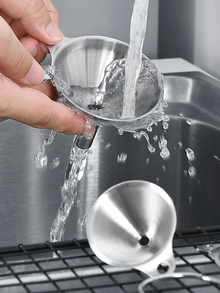 Stainless Steel Funnels Set for Kitchen with Handle