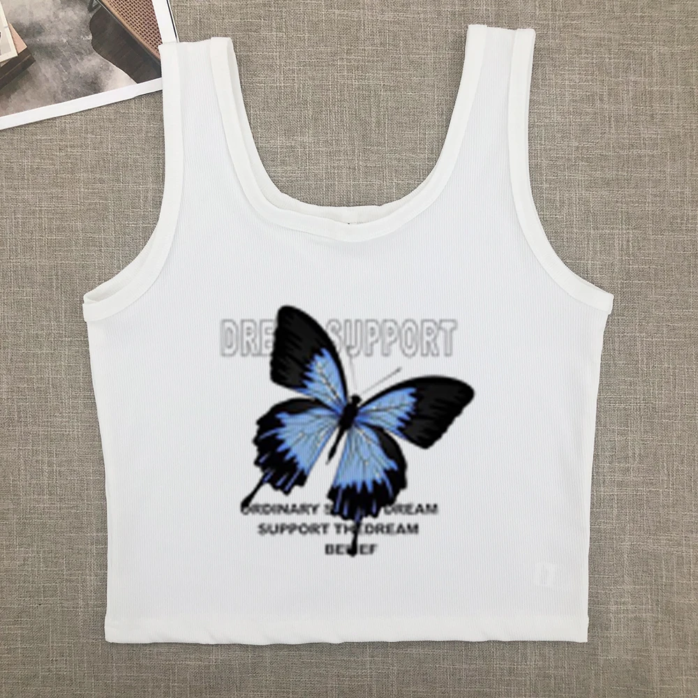 Full-shoulder cotton short-sleeved T-shirt women summer new spice girls high waist slim short crop clothes sweet and spicy