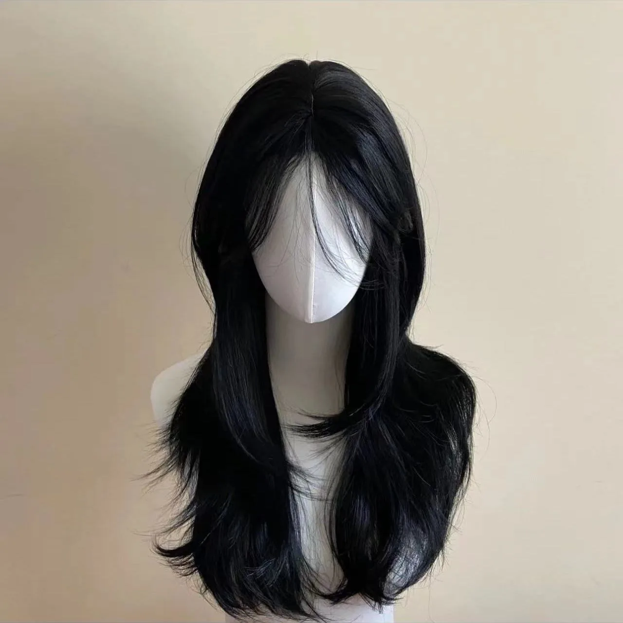 Ashely Black Wig Female Headband Body Wavy Rose Hair Net Models in French Bangs High Quality Simulation Hair Synthetic Wig 가발 Best Sellers In Hair Extensions & Wigs