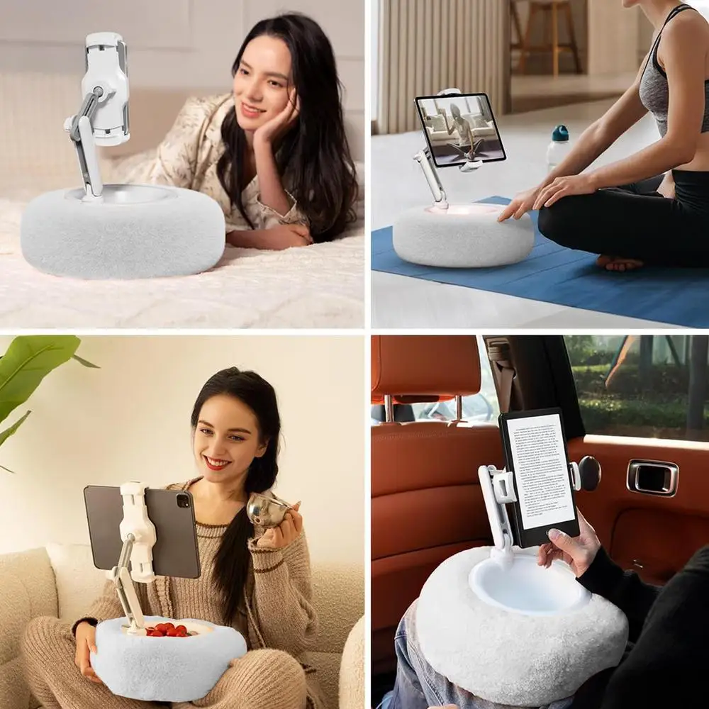 Tablet Holder Pillow Adjustable Pillow Stand With Bowl Soft Phone Holder Reading Lap Holder Cozy Laying Tablet Accessories For