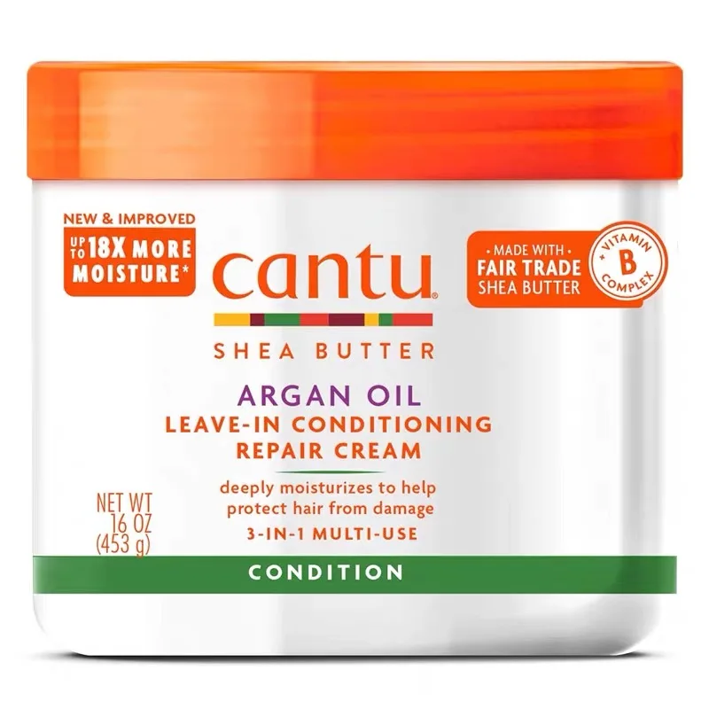 Original Cantu New Look Shea Butter Argan Oil Leave In Conditioning Repair Cream 453g