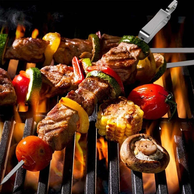 5Db Rozsdamentes Acél Bbq Nyársai Fém Grillezések Újrahasznosítható Grillező Nyárs 2023 -As Nyári Party Kemping Otthoni Konyhai Szerszámok - Image 5