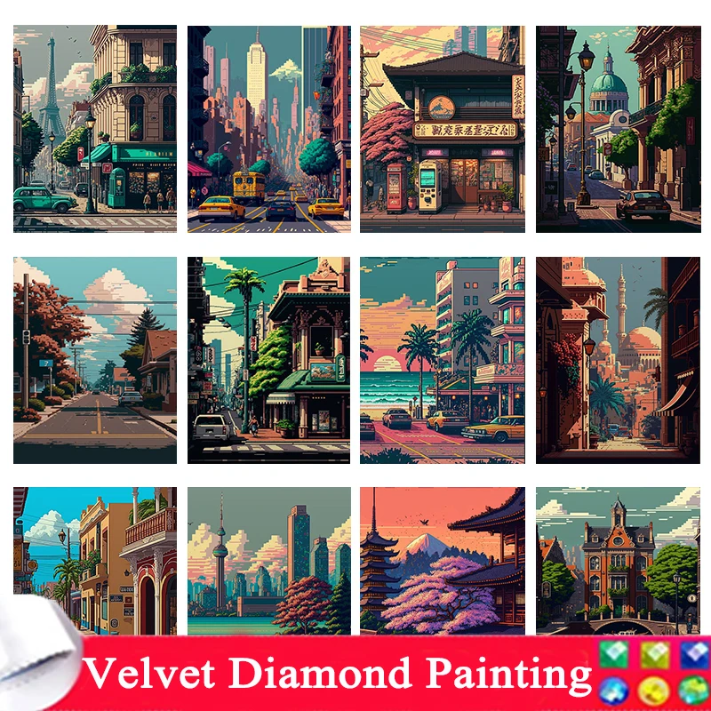 Large Diamond Painting Cross Stitch New Collection European Buildings  Landscape Mosaic Embroidery City View Wall Decor AA4546 - AliExpress