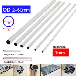 Enhanced Aluminum Alloy Tube - 1mm Thick, 300 - 500mm Length, 3 - 60mm OD, Round Shape - OD 38 x ID 36mm