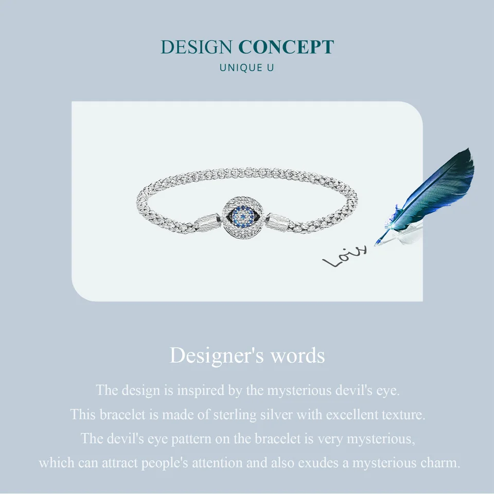 Silver Devil's Eye Bracelet Bangle with Zircon