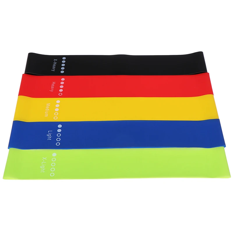 Yoga Resistance Rubber Bands Indoor Outdoor Fitness Equipment 0.35mm-1.1mm Pilates Sport Training Workout Elastic Bands 5 Colors fitness resistance band fitness accessories