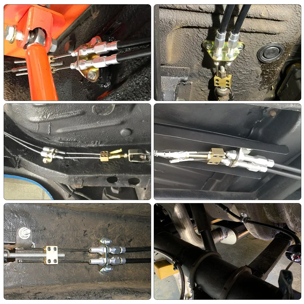 Universal Rear Parking Brake Cable Kit Emergency Brake Cable Kit Disc/Drum Parking
