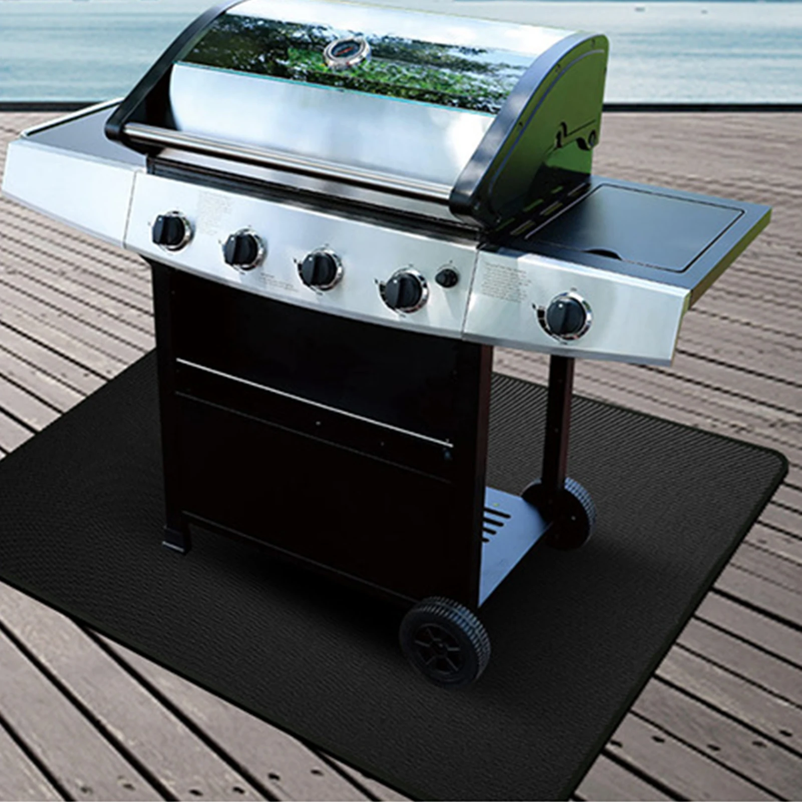 Outdoor Barbecue Grills Mat Oilproof Fireplaces Protective Mat High Temperature Resistant Fire Retardant Protection Pad For BBQ Bbq Grill Mat