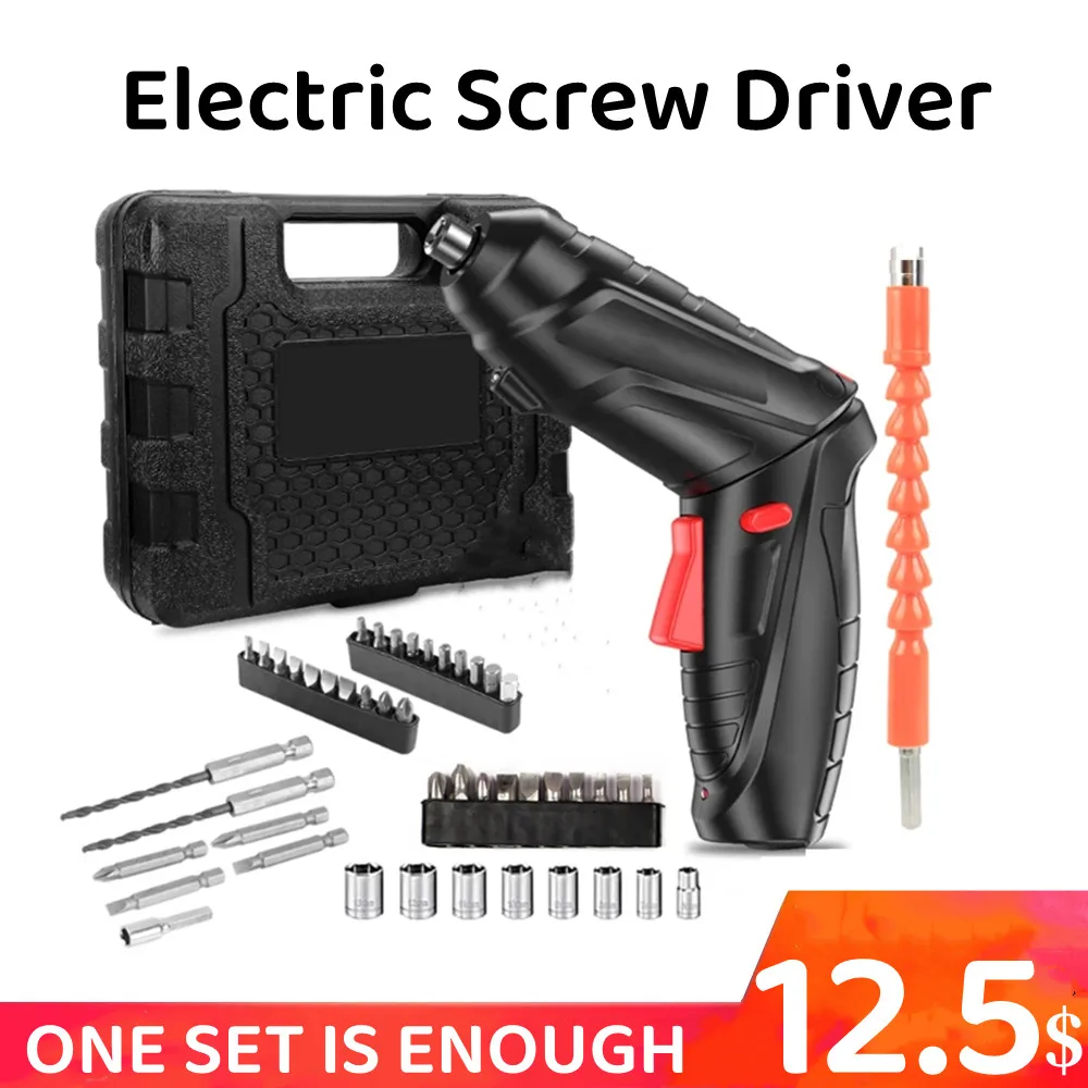 Cordless Electric Screwdriver Keyless Chuck Charging Battery Powerful