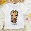 Children Tshirt Kid I Am Groot Bady Anime Groot Movie Tops Cute T Shirt Harajuku Graphic Boys Girls Tee Baby Cotton Short Sleeve 3