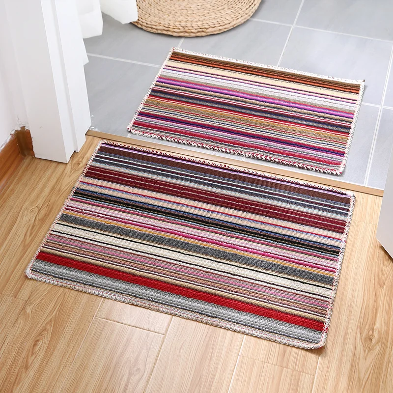 Bathroom Rug Colored Rectangular Floor Mat for Home Anti-skid Door Mat