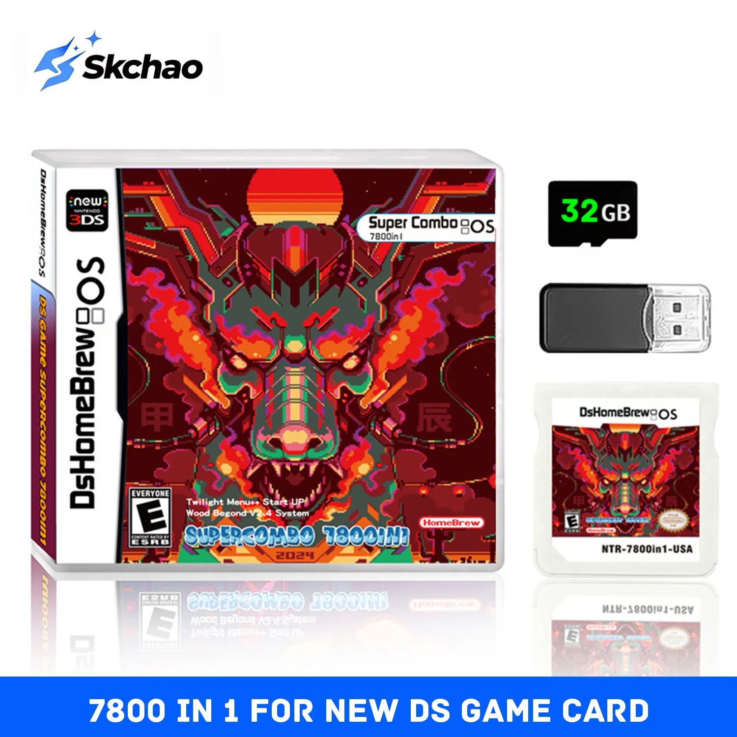 Cartão R4 7800 em 1 para Nintendo DS/NDSL/NDSi/2DS/XL, Adaptador Flash com Cartão Micro SD de 32G, Suporte Plug and Play, Acessório para Jogos - AliExpress 44
