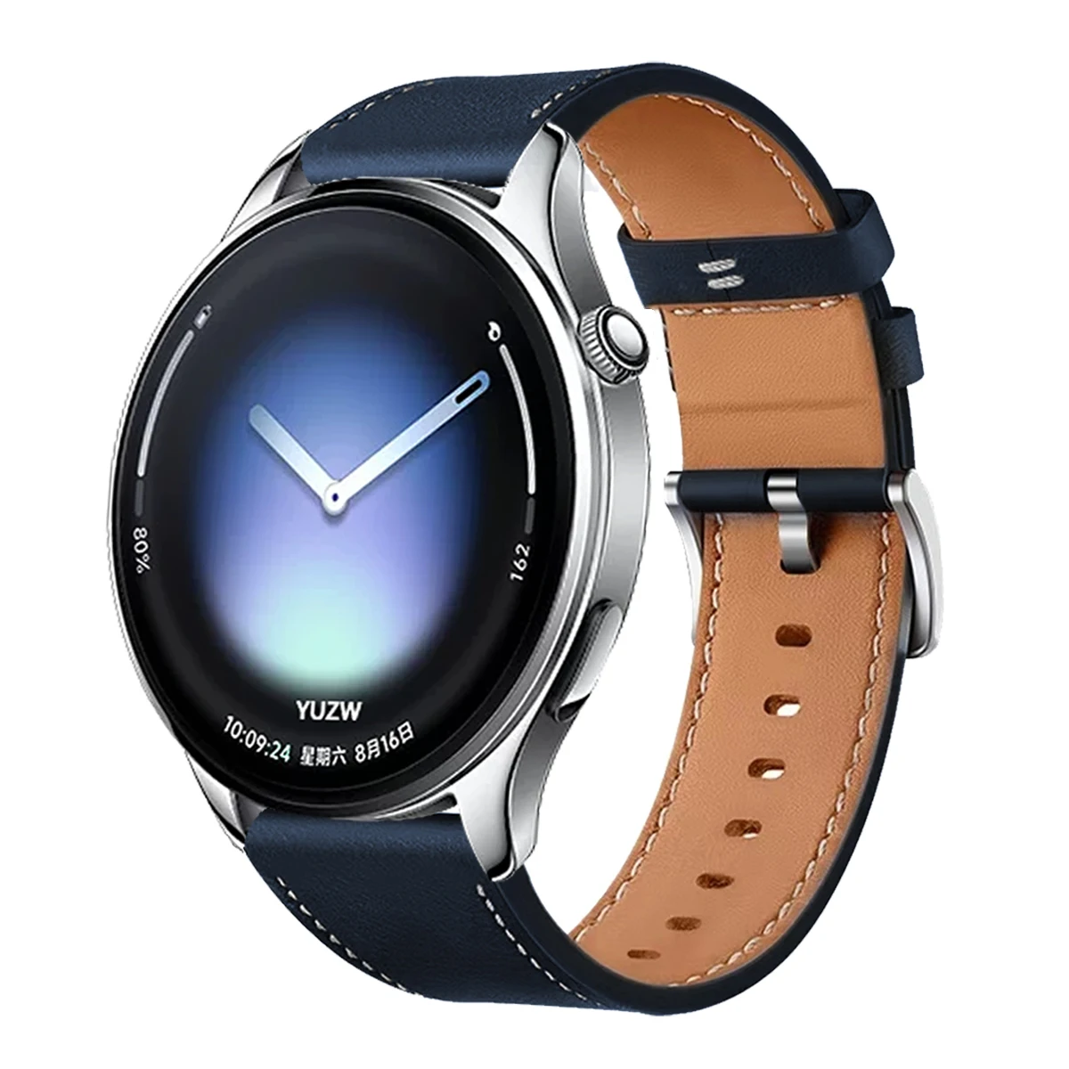 Premium 22mm Leather Silicone Watch Band - Compatible Replacement Bracelet Correa