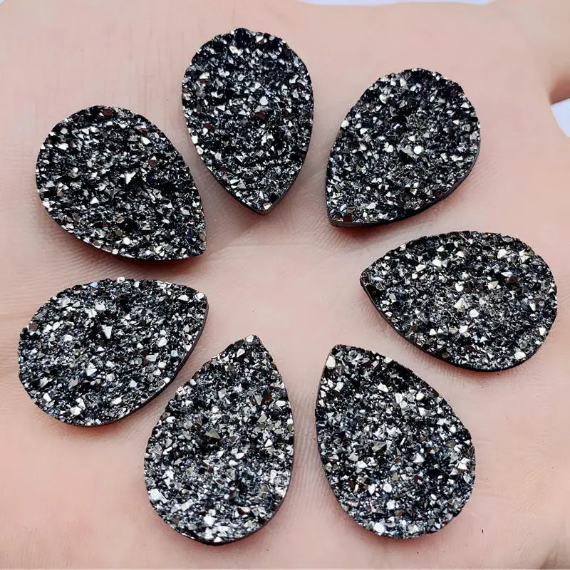

DIY 75pcs 18*25mmmm AB Natural ore Style Flat back Resin Cabochons For Bracelet Earrings accessories -A611*5