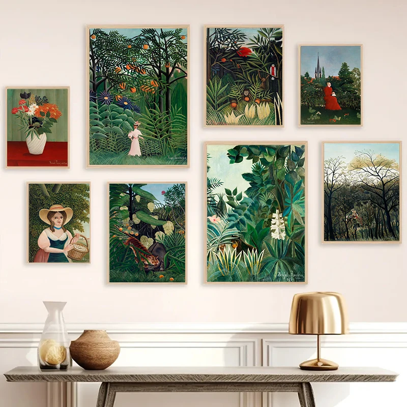 

HD Print Canvas Painting Henri Rousseau Exotic Forest Jungle The Dream Poster Print Wall Art For Modern Living Room Home Decor