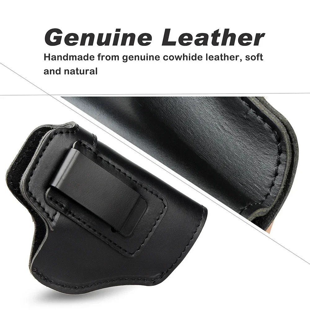 Pistol Holster Tactical Leather IWB for Glock 17 19 43X Sig P365 9mm Hunting