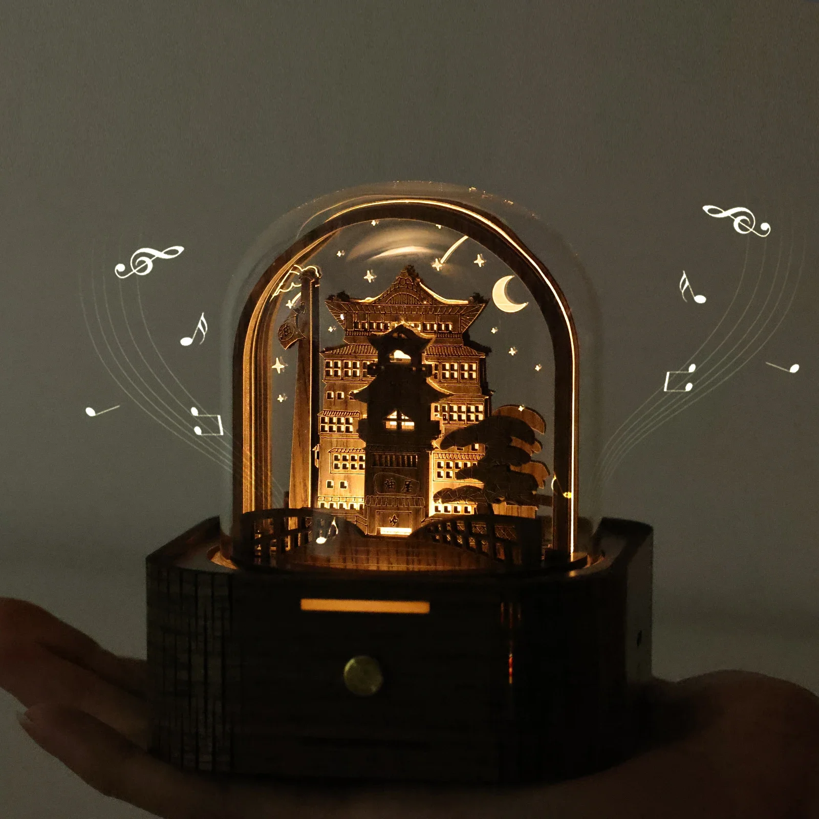 WoodenVintageMusicBoxNightLightHandmadePersonalizedMusicBoxDaughterGiftsfromDadMini