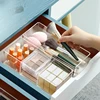 1/3 Grid Clear Acrylic Storage Box Dressing Table Cosmetics Lipstick Sorting Drawer Sundries Compartment Organizer 2