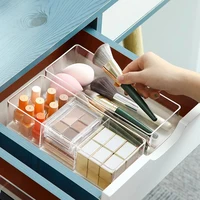 1/3 Grid Clear Acrylic Storage Box Dressing Table Cosmetics Lipstick Sorting Drawer Sundries Compartment Organizer 2