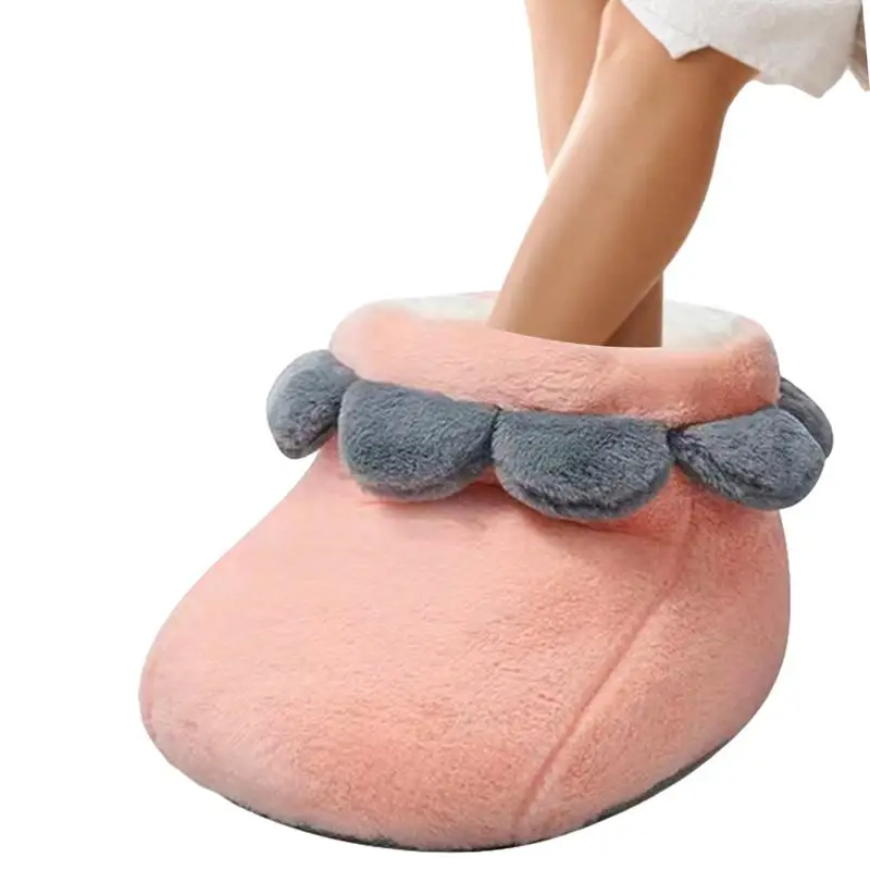 

Soft Foot Heater For Women Slipper Shaped Foot Warmer Washable And Rechargeable Warm Keeping Necessities For Working Studying