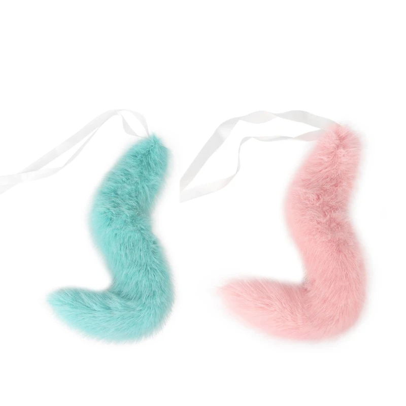 

Lolitas Wolf Tail Soft Long Faux Furs Cats Foxes Costume Tail for Halloween Christmas Fancy Party Costume Adjustable Dropship