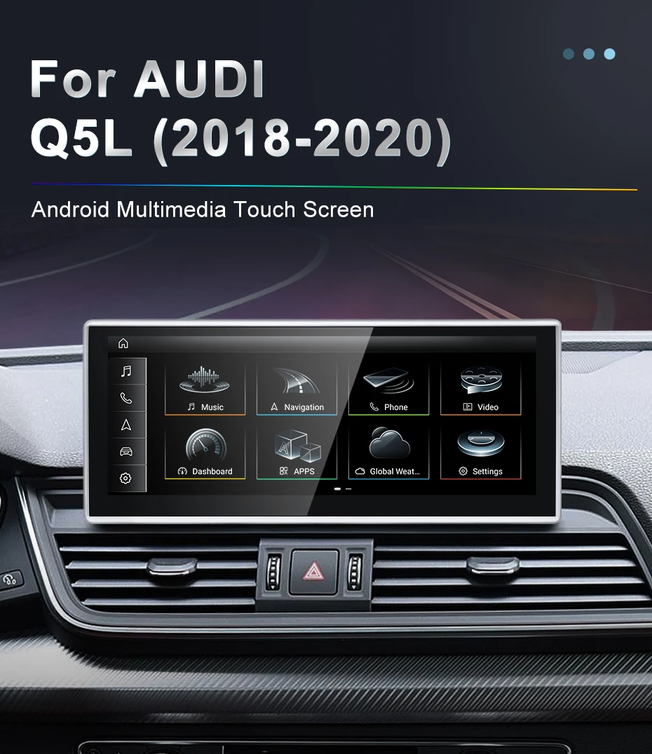Qualcomm Snapdragon 680 6225 Silvery 2.4GHz Wireless CarPlay Auto For AUDI Q5 Ca