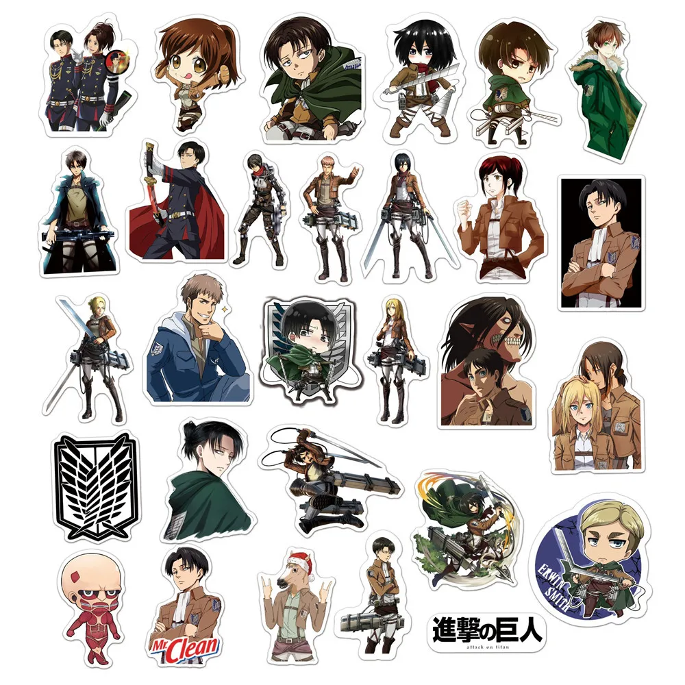 50 Attack on Titan Shingeki no Kyojin Anime Laptop Stickers 10/50/100Pcs AOT New 