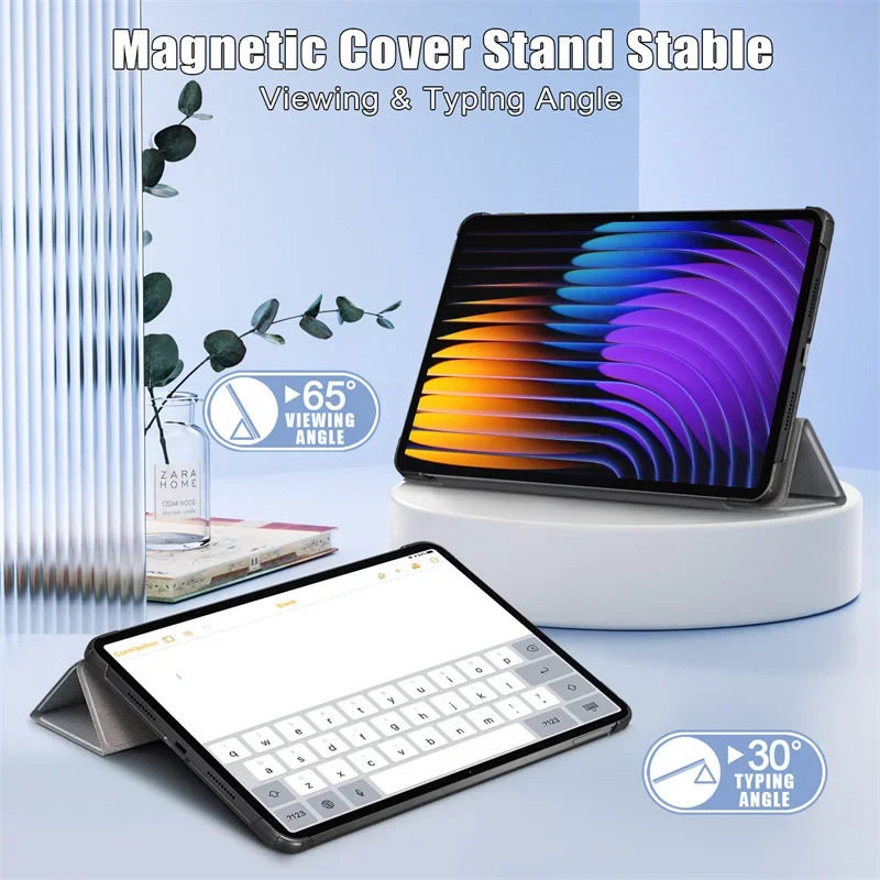 Elegant Trifold Magnetic PU Leather Stand Cover