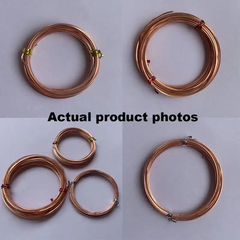 사각형 구리 와이어 환경 보호 틴셀 구리 플랫 와이어, 쥬얼리 제작, DIY 액세서리, 0.6mm, 0.8mm, 1mm