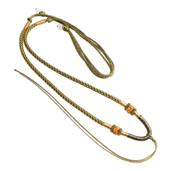 Handwoven Rope Necklace with Bead and Adjustable Braided Cord - Textured Jewelry (For Army Green)