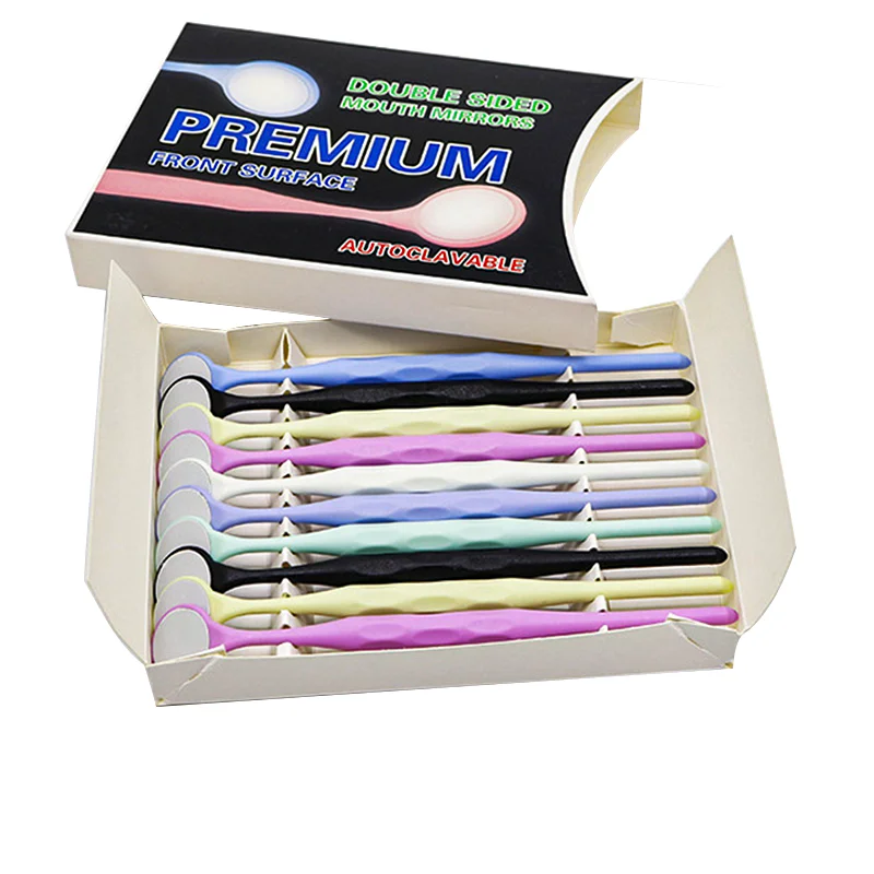 10pcs/Box Dental Double Sided Mouth Mirrors Autoclavable Surface Exam