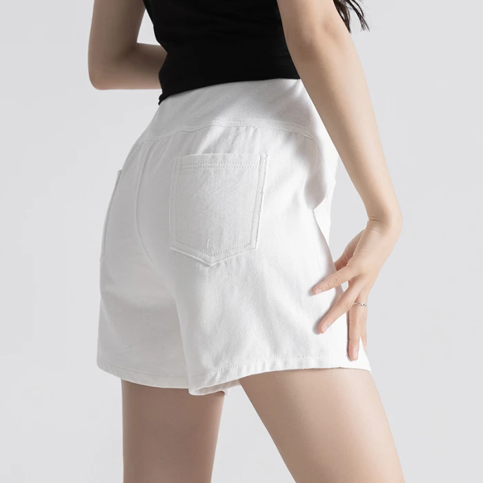 Summer Casual Cotton Maternity Shorts Wide Leg Loose Adjustable Elastic Waist Belly Clothes for Pregnant Women Pregnancy