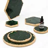 Natural Marble Trays Decorative Nordic Gold Stroke Candlestick Modern Jewelry Cosmetic Storage Tray Wedding Decoration Ornament 5