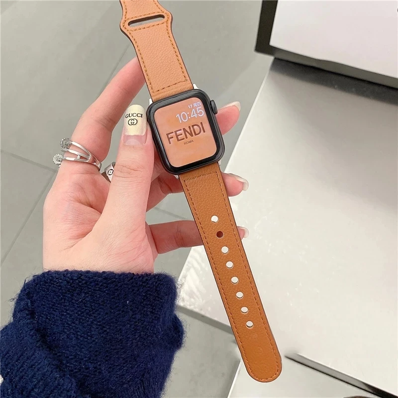 Leather strap For Apple watch band 44mm 40mm 42mm 38mm correa 44 mm wrist watchband Accessories bracelet iWatch serie 3 4 5 6 se