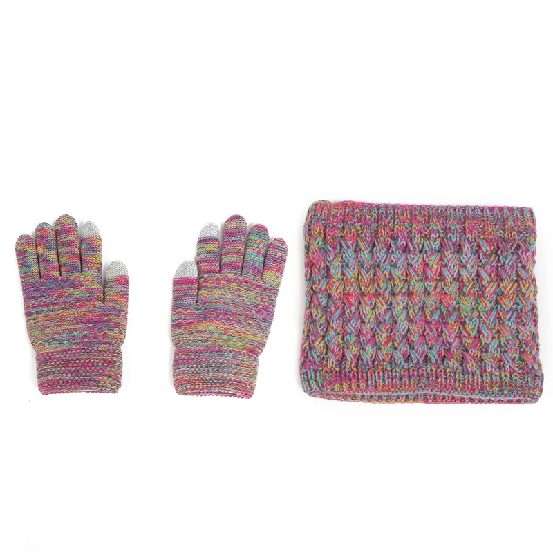 Imitation Cashmere Winter Baby Hat Gloves Scarf Set Fleece Warmer Scarves Thick Knitting Hats Boy Girl Cute Pompom Kids Beanie 5