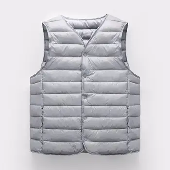 Men Lightweight Down Coat Stylish Men's Winter Vest Padded V Neck Coat Warm Windproof Cardigan for Casual Plus Size Fashion Men