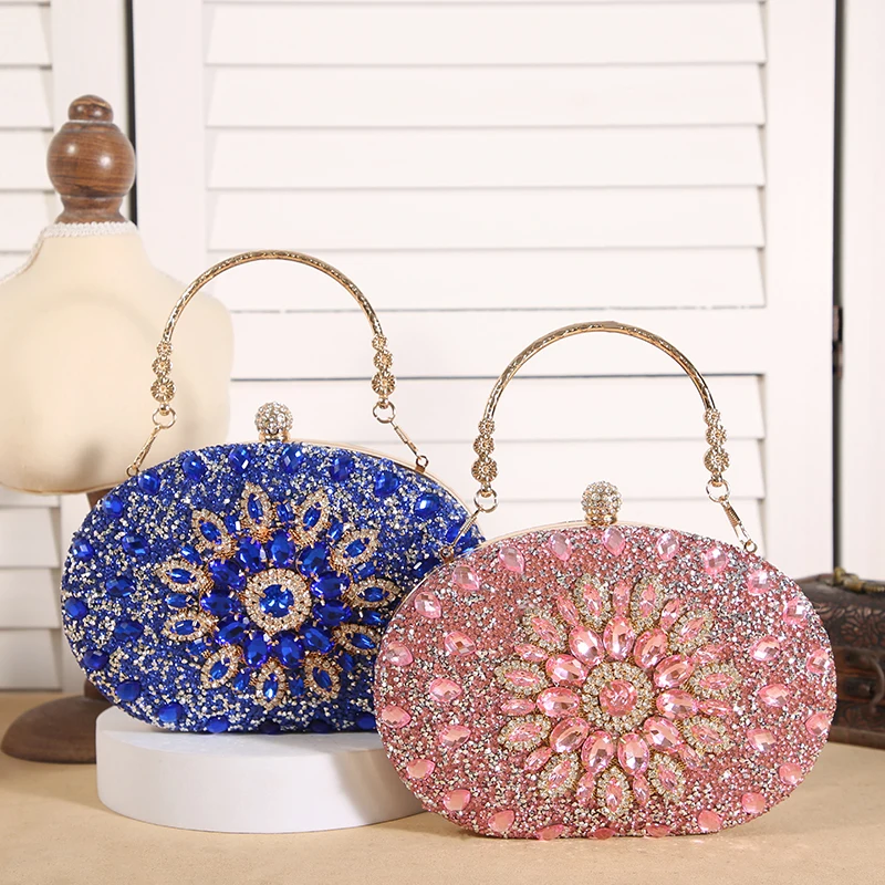 Cross-border sunflower dinner bag Fashion banquet clutch bag Dress evening Diamond set European and American women handbags beach clutch bag